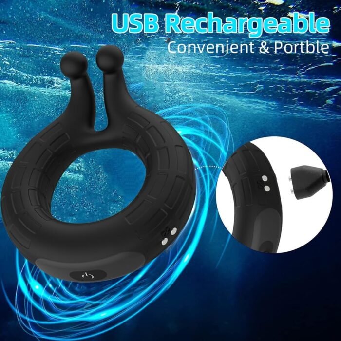 Vibrating Cock Ring TRACROD Male Sex Toys for Men Penis Ring Vibrator with 10 Vibrating Patterns, Pleasure Couples Vibrator with G Spot Clitoris Stimulator，Adult Sex Toy & Games for Couples Women - Image 6