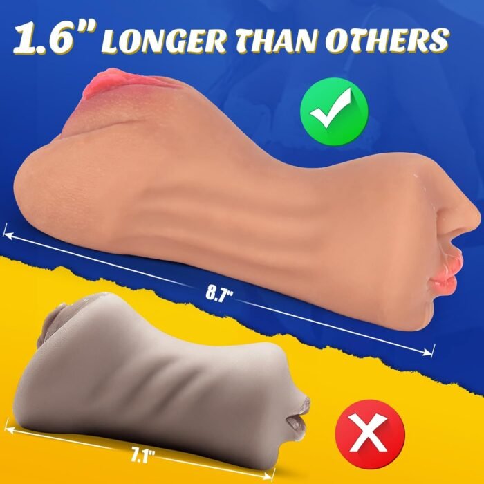 Pocket Pussies Male Sex Toy - 3 in 1 Fake Pussy Realistic Pocket Pussy Blowjob Male Sex Doll, Male Masturbator Stroker, Sex Dolls Masturbator Vagina Toy with Deep Vagina Anus & Lifelike Mouth - Image 4