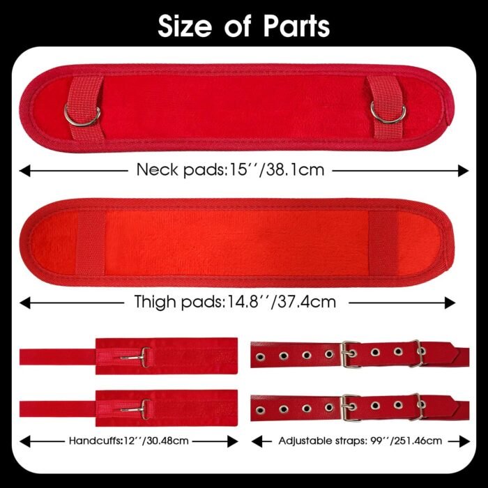 Sex Bondage BDSM Restraints Kit - Neck to Thigh/Ankle Bondage with Handcuffs Adjustable Wrist Cuffs,Bed Restraints BDSM Thigh Sling,Sex Things for Couples Kinky,Adult Sex Toys for Couple Women - Image 6