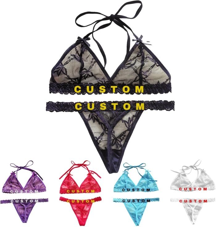 Personalized Valentines Day Gifts for Him Her Embroidery Custom Thongs with Names Custom Valentines Gifts for Her