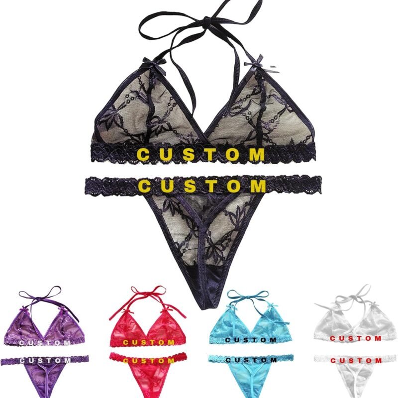 Personalized Valentines Day Gifts for Him Her Embroidery Custom Thongs with Names Custom Valentines Gifts for Her