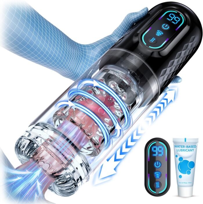 Automatic Male Masturbator Penis Pump - Upgraded Male Sex Toys for Men with 9 Sucking & Thrusting & Rotating Modes, Adult Toys Pocket Pussy Male Stroker Sex Toy Machine Blowjob Male Masturbators