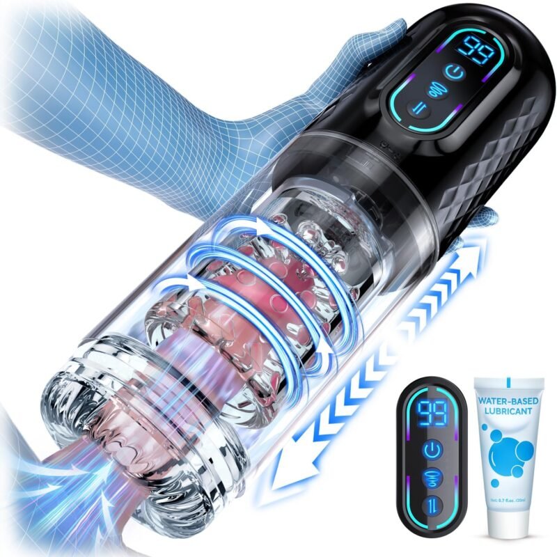 Automatic Male Masturbator Penis Pump - Upgraded Male Sex Toys for Men with 9 Sucking & Thrusting & Rotating Modes, Adult Toys Pocket Pussy Male Stroker Sex Toy Machine Blowjob Male Masturbators