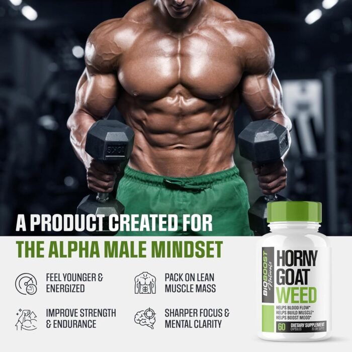 BioBoost | 9 in 1 Horny Goat Weed Pills for Men Fast Acting | Extreme Blood-Flow, Stamina, Performance | 9 Research Backed Ingredients for Men's Health - 60 Pills - Image 2
