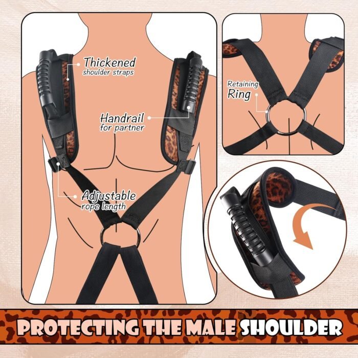 BDSM Sex Bondage Sex Swing with Waist Straps Support,Couples Sex Toys Adjustable Straps Soft Plush Padding Mat,Sex Restraints Love Slings Bondage Gear,Holds up to 300lbs - Image 3