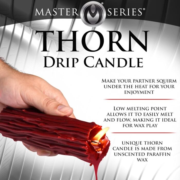 Thorn Drip Candle for Wellness and Relaxation & Romantic Candle Massage. Low Melting Point. Unscented Paraffin Body Wax. Perfect Spa Gift for Self-Care. 1 Piece, Red. - Image 2