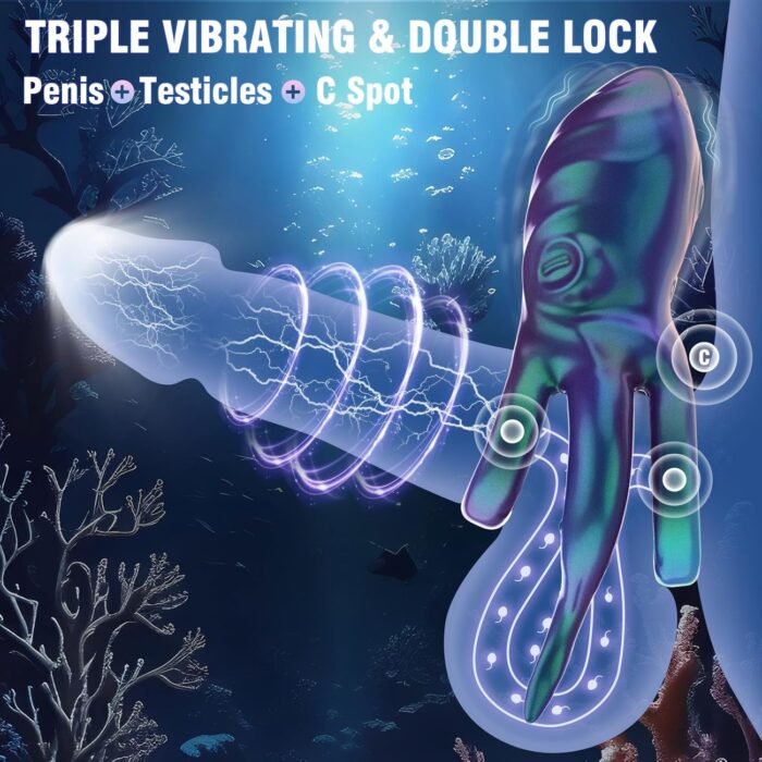 Vibrating Cock Ring Sex Toy - Vibrating Penis Ring Cockring Men Vibrator Adult Toy for Men Erection Sex - Cock Sexual Stimulation Long Lasting Stronger Adult Couple Sex Toys - Image 2