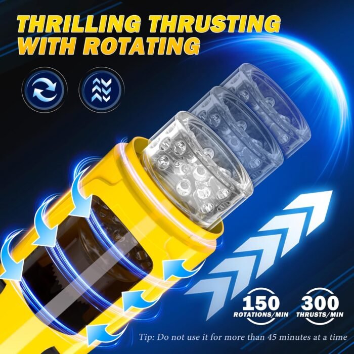 Cafatop Sex Toys for Men Male Masturbator - Automatic Masturbators Cup with 7 Thrusting &Rotating Modes for Penis Stimulation, Electric Pocket Pussy Male Stroker, Adult Male Sex Toy with Suction Base - Image 2