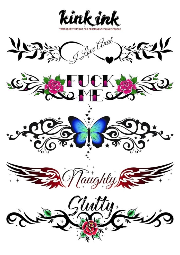 5 Large Sexy Naughty Temporary Tattoos for Women Ladies - Adult Fun for Lower Back Legs Arms Stomach - Image 2