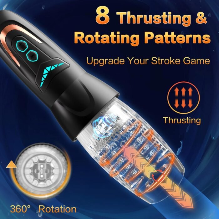 Automatic Male Masturbator Sex Toy with 10 Vibration, 8 Thrusting & Rotating Patterns, Male Sex Toys for Men, Penis Pump Male Stroker Adult Toy Penis Vibrator for Men, Adult Toys for Men - Image 3