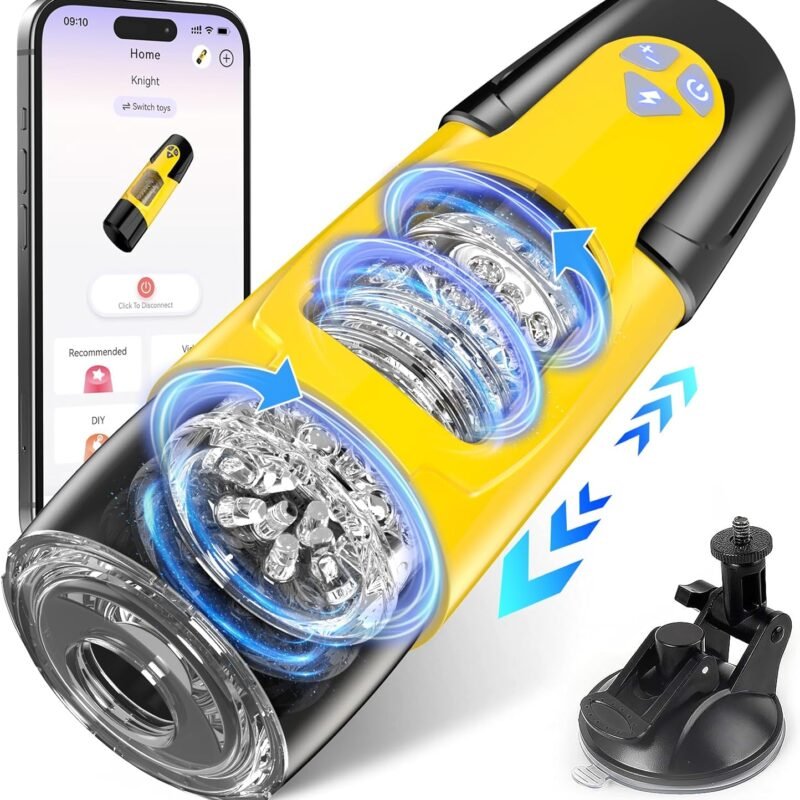 Cafatop Sex Toys for Men Male Masturbator - Automatic Masturbators Cup with 7 Thrusting &Rotating Modes for Penis Stimulation, Electric Pocket Pussy Male Stroker, Adult Male Sex Toy with Suction Base