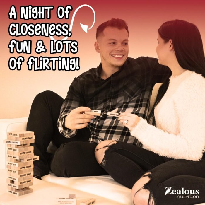 Naughty Tower Stacking Wooden Block Game for Grown Ups – Couple Dare Questions – All Genders & Relationships – Exciting & Pleasing Lust - Couples Date Night Gift - Make Date & Game Night Fun (54 CT) - Image 4