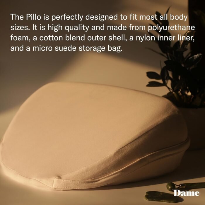 Dame Products Pillo Wedge Pillow - Body Support While Relaxing - Comfortable Position Helper and Bed Wedge Pillow - Removable Washable Cover with Waterproof Lining - Oat Color - Image 3