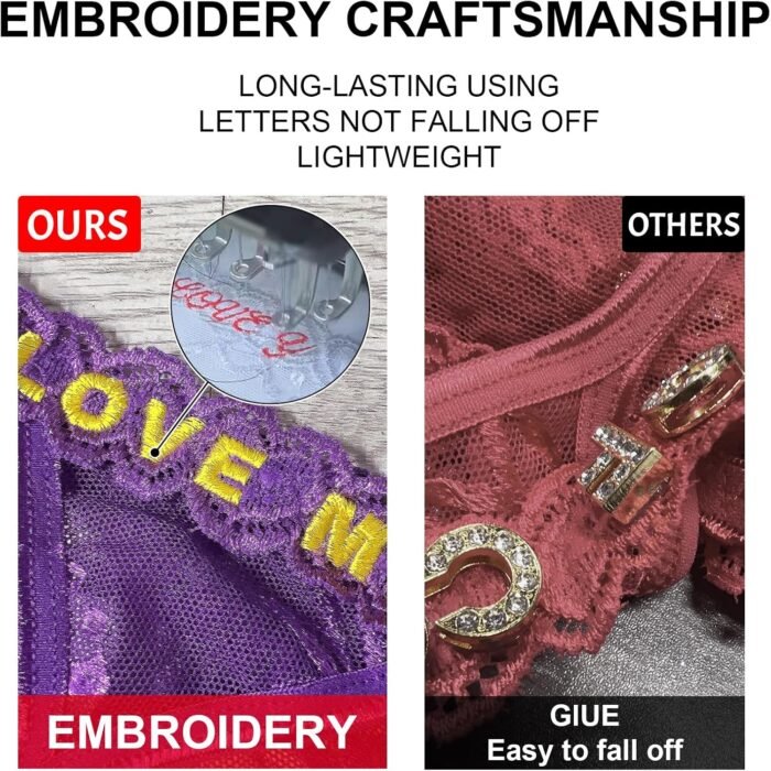 Personalized Valentines Day Gifts for Him Her Embroidery Custom Thongs with Names Custom Valentines Gifts for Her - Image 2