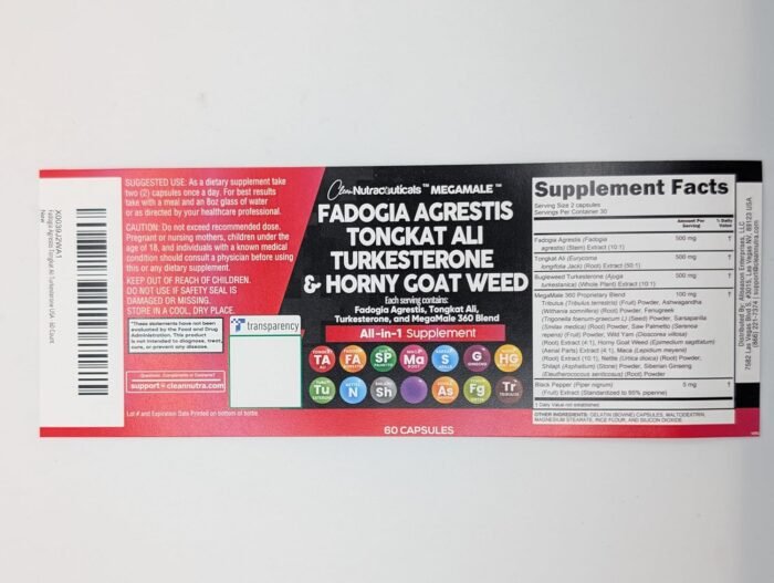 Clean Nutraceuticals Fadogia Agrestis Tongkat Ali Turkesterone Supplement with Horny Goat Weed, Saw Palmetto, Maca Root, Siberian Ginseng, Tribulus Terrestris, Fenugreek, Wild Yam - 60 Count - Image 5