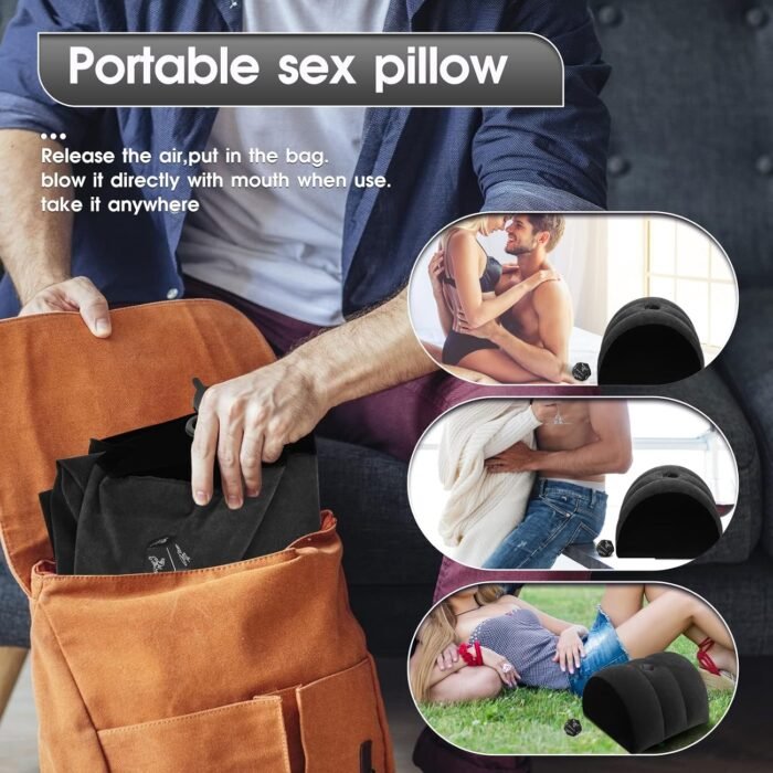 Sex Position Pillow Sex Dice Set-Dildo Pillow Dildo Mount Sex Toys Inflatable Sex Cushion Sex Games for Adult Couples Sex Women G Spot Cushion Sex Furniture Pillow for Couples (Black) - Image 5