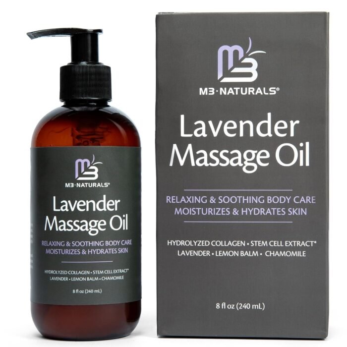 Lavender Massage Oil with Collagen and Stem Cells, Skin Tightening Therapy for Bum, Thighs, and Belly, Fast-Absorbing Cellulite Oil by M3 Naturals - Image 3