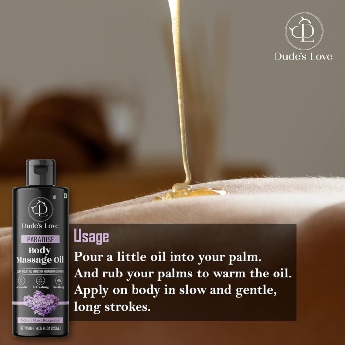 Organic - Lavender Floral Edible Full Body Massage Oil - Relaxing, Calming | No Stain & Non-Sticky |with Fractionated Coconut Oil, Orange Blossom & Lavender Oil - 4.05 Fl Oz - Image 6