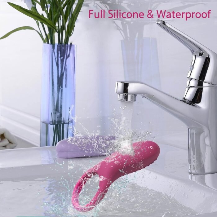 IMO Full Silicone Vibrating Cock Ring - Waterproof Rechargeable Penis Ring Vibrator - Sex Toy for Male or Couples (Wine Red) - Image 4