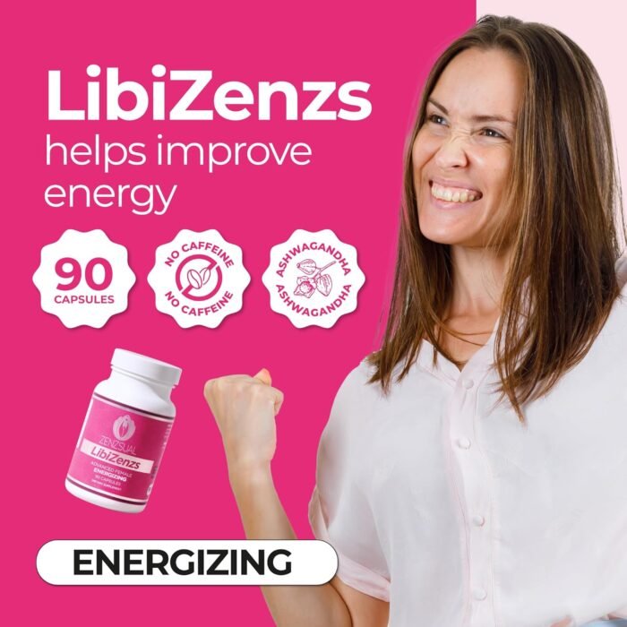 ZENZSUAL Libizenzs – Energy Supplement for Women Caffeine Free – Natural Blend with Ginseng, Maca Root, Ashwagandha - Increases Energy, Natural Stress Relief, Focus and Vitality (90 Capsules) - Image 3