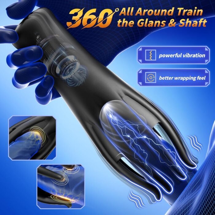 Male Masturbator Male Sex Toys for Men Adult Toys for Men with 10 Powerful Mens Male Penis Training Vibrator Stroker Sex Toy Masturbators Sex Machine 360 Training Wrap Adult Sex Toys & Games - Image 2