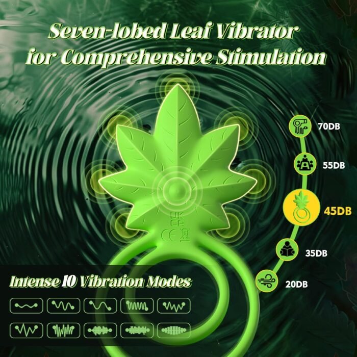 Vibrating Cock Ring with Clitoral Stimulator, Silicone Pleasure Penis Ring Vibrator, Long Distance Couples Adult Sex Toys for Men Women, MHYNNR 10 Vibrations Male Couple Sex Toy for Men Erection Sex - Image 3