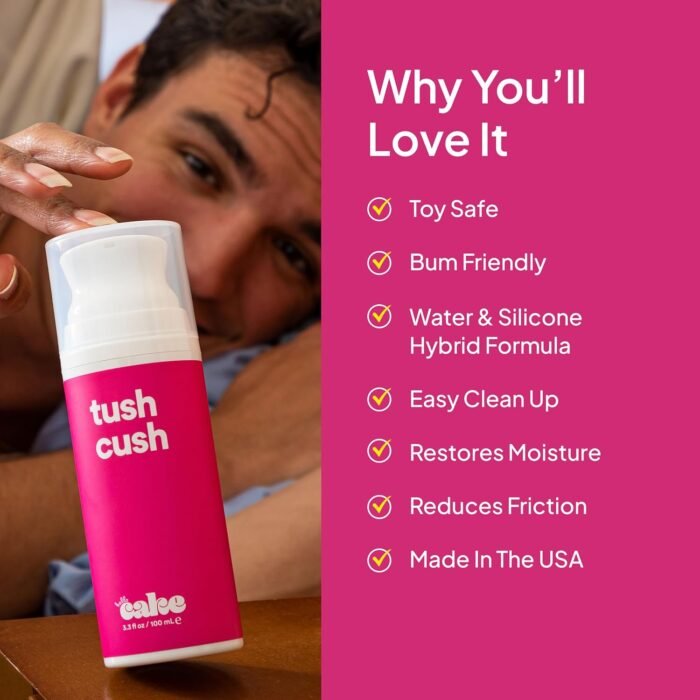 Hello Cake Tush Cush, Silicone and Water-Based Personal Lubricant, Formulated for Anal Use, Hybrid Lube for Men, Women, and Couples, 1.7 fl oz - Image 4