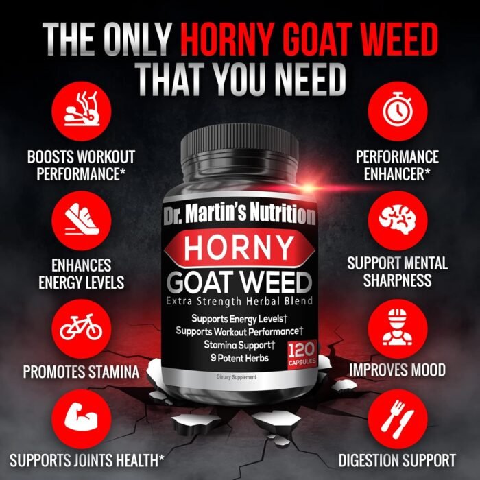 Super Strength 1590mg Horny Goat Weed 120 Capsules With Maca Arginine & Ginseng - Naturally Boost your Health, Workout Performance, Endurance & Energy, Joint Health For Men & Women (120C) - Image 5