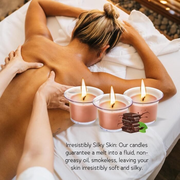 HOT Flowers Chocolate Body Massage Candle - Kissable with Pheromones - Coconut Oil Cocoa Butter Beeswax Made - Low Heat Temp, Skin Safe Moisturize - 40g (1) - Image 7