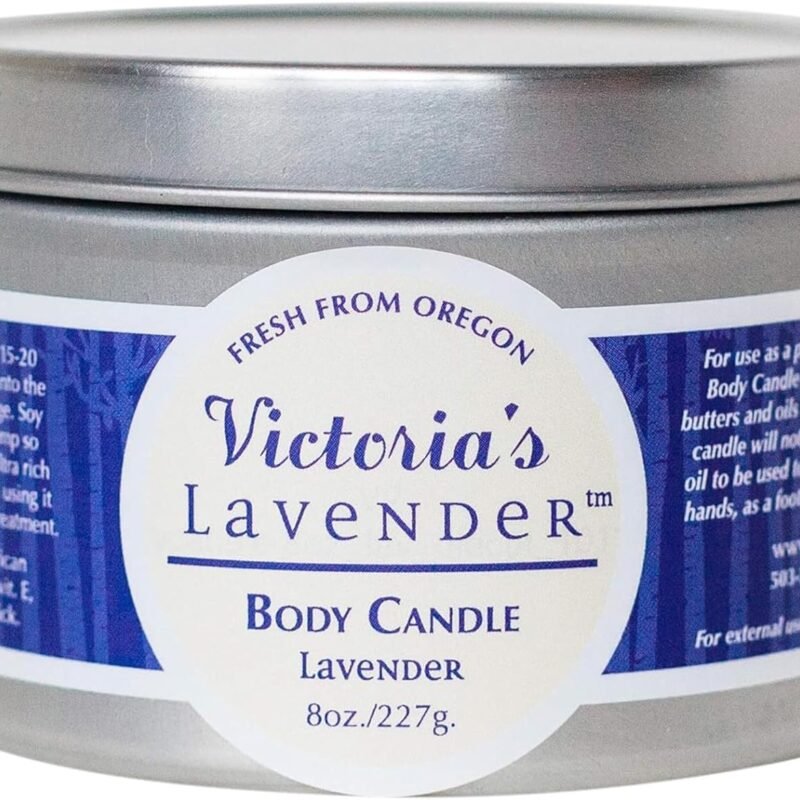 Lavender Massage Oil Candle Wax — Aromatherapy Candle That Turns Into Massage Oil, Candle Massage Wax for Relaxation, Travel Size Massage Oil Body Candle by Victoria's Lavender - (8 Oz)