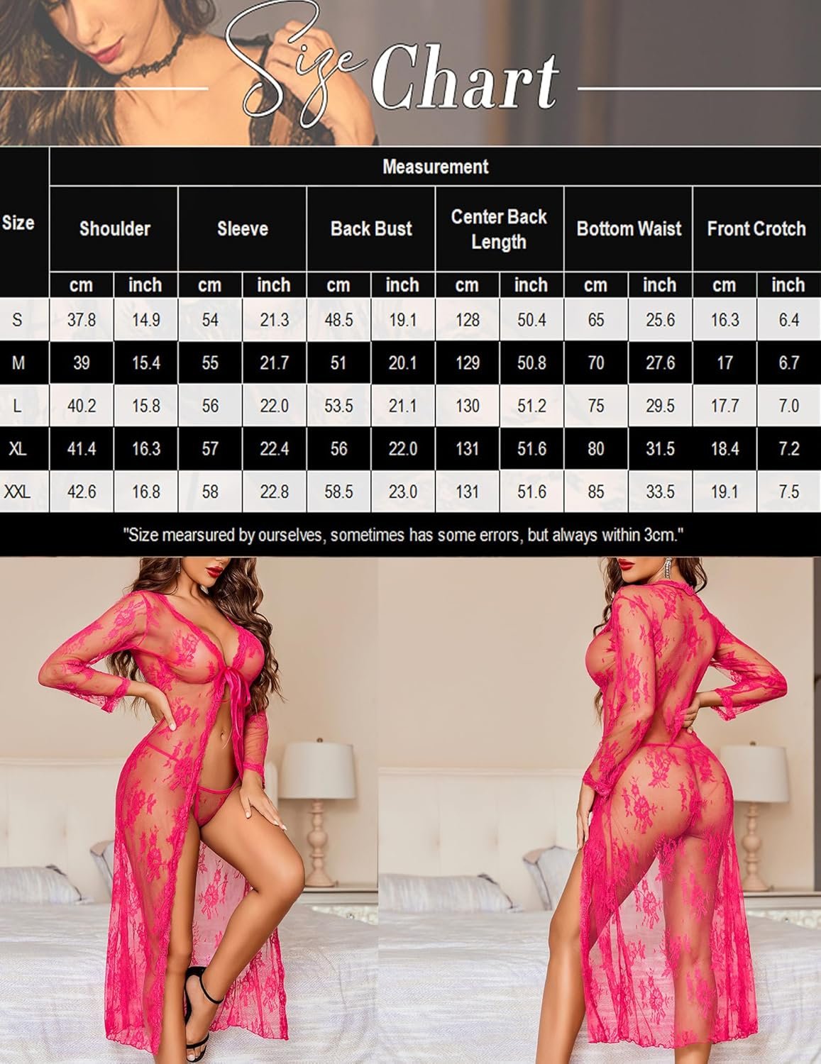 Avidlove Sexy Lace Robe for Women Lingerie Bridal Lace Babydoll Robe Lingerie Sheer Wedding Gown - Image 5
