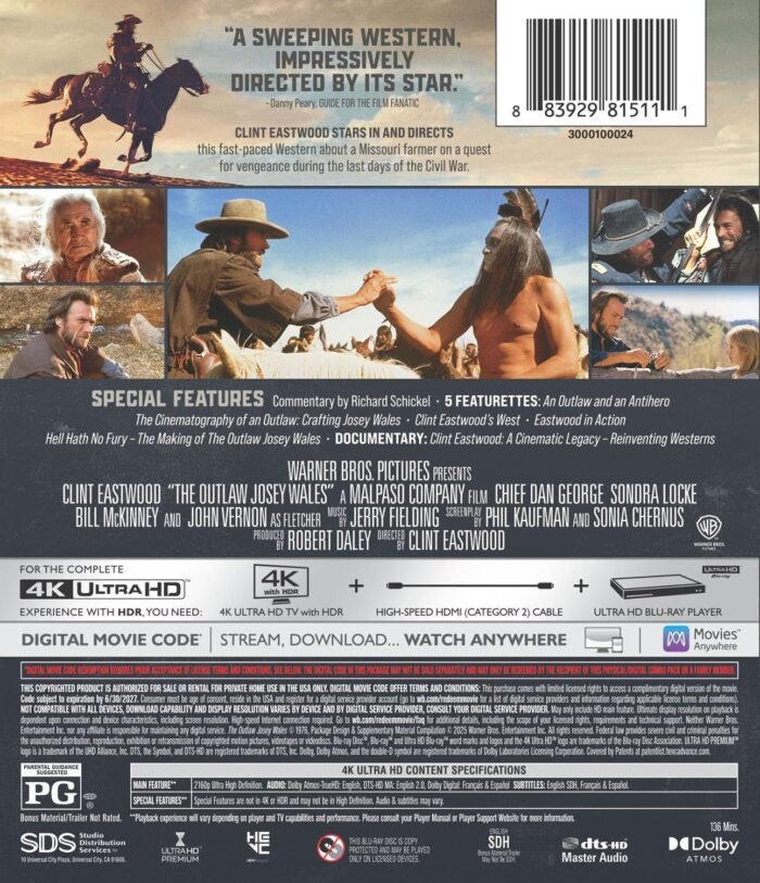 The Outlaw Josey Wales (4K Ultra HD + Digital) - Image 3