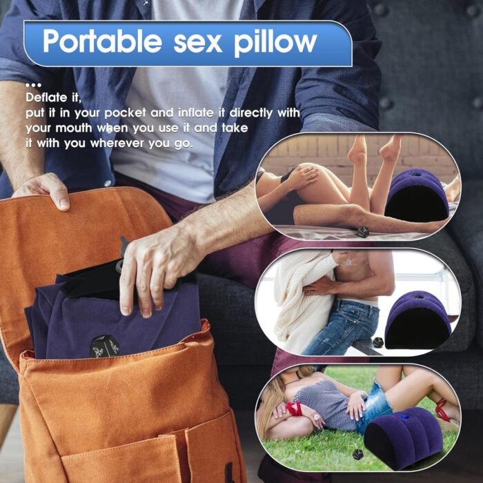 Dildo Mount Sex Pillow Sex Dice Set-Sex Toy Mount Set Ideal for Enhancing Intimacy Cushion Sex Furniture Dildo Mount Sex Position Pillow Sex Games for Adult Couples(Blue) - Image 3