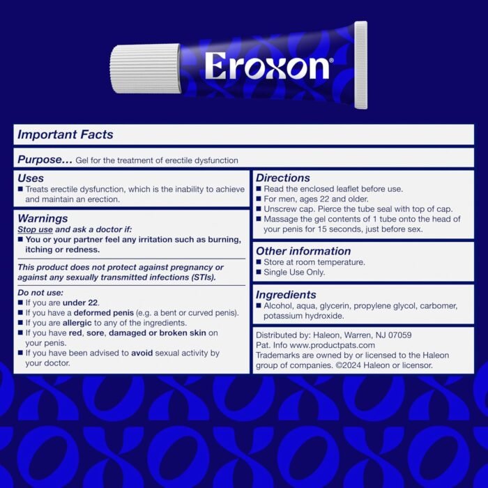 Eroxon Erectile Dysfunction Treatment Gel, New Clinically Proven Topical Gel, Helps Get an Erection Within 10 Minutes, 4 Single Use Tubes - Image 7