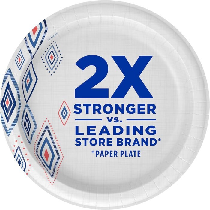 Dixie Large Paper Plates, 10 Inch, 204 Count, 2X Stronger*, Microwave-Safe, Soak-Proof, Cut Resistant, Disposable Plates For Everyday Breakfast, Lunch, & Dinner Meals - Image 3
