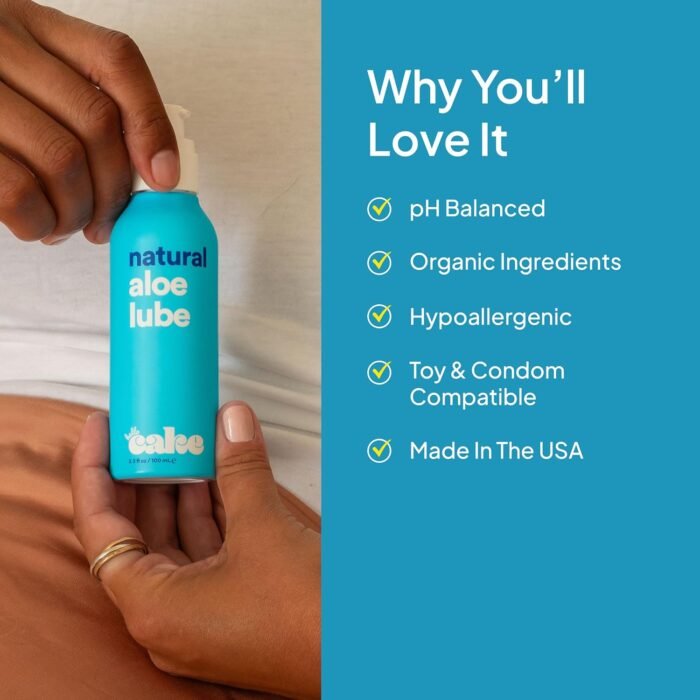 Hello Cake Natural Lube - Aloe-Based Organic Personal Lubricant - Hydrating, Hypoallergenic, pH-Balanced, Non-Sticky, Condom Compatible, for Men, Women, & Couples, 3.3 fl oz - Image 4