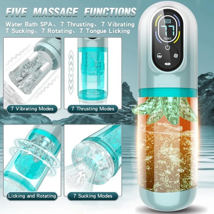 Automatic Male Masturbator Male Sex Toys, Sex Toys for Men Penis Pump with 7 Sucking & Vibrating & Thrusting & Rotating & Licking, Mens Sex Toy Adult Toys Blowjob Sex Machine Pocket Pussy Male Stroker - Image 2