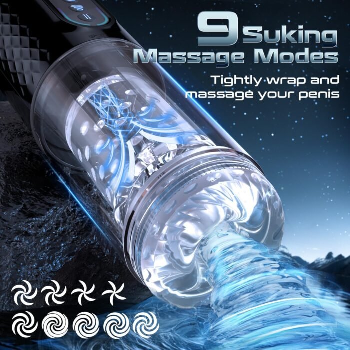 Automatic Male Masturbator Penis Pump - Upgraded Male Sex Toys for Men with 9 Sucking & Thrusting & Rotating Modes, Adult Toys Pocket Pussy Male Stroker Sex Toy Machine Blowjob Male Masturbators - Image 4