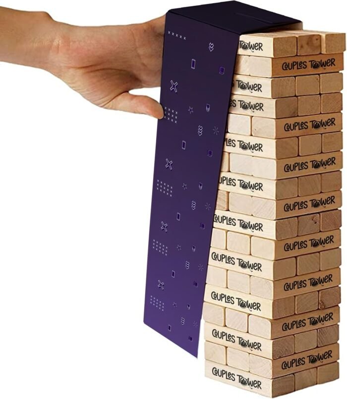 Couples Tower Naughty Stacking Wooden Block Game - for Grown Ups – 54 Romantic & Engaging Questions – Exciting, Pleasing, Spicy, & Funny Challenges - Valentines Day Gift - Make Date & Game Night Fun - Image 7