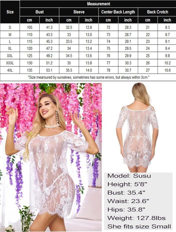 Avidlove Women Chemises Lace Smock Lingerie Mini Babydoll S-4XL - Image 5
