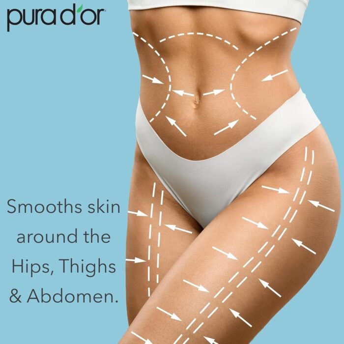 PURA D'OR 16 Oz Organic Anti-Cellulite Massage Oil for Toned Legs and Butt - Lemon Peel Oil, Moringa Oil, Grape Seed Oil, Grapefruit Oil & Eucalyptus Oil - Skin Firming & Tightening - Image 3