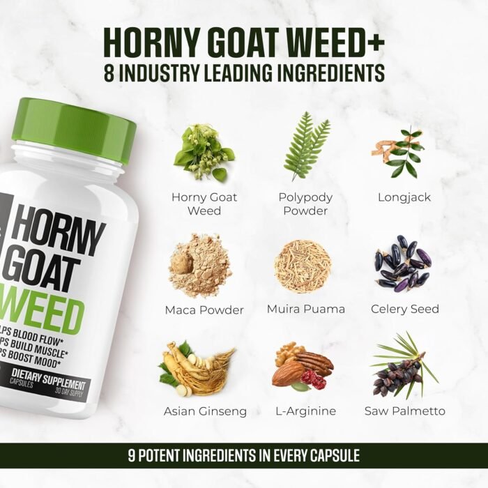 BioBoost | 9 in 1 Horny Goat Weed Pills for Men Fast Acting | Extreme Blood-Flow, Stamina, Performance | 9 Research Backed Ingredients for Men's Health - 60 Pills - Image 5