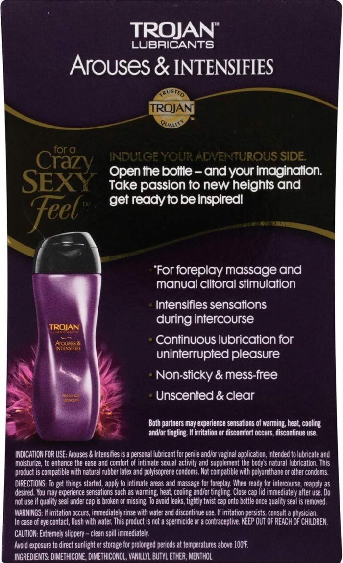 TROJAN Arouses & Intensifies Personal Lubricant, 3 oz. Bundle with Astroglide Lube Plus Libido (2.5oz) Arousal Lube - Image 3