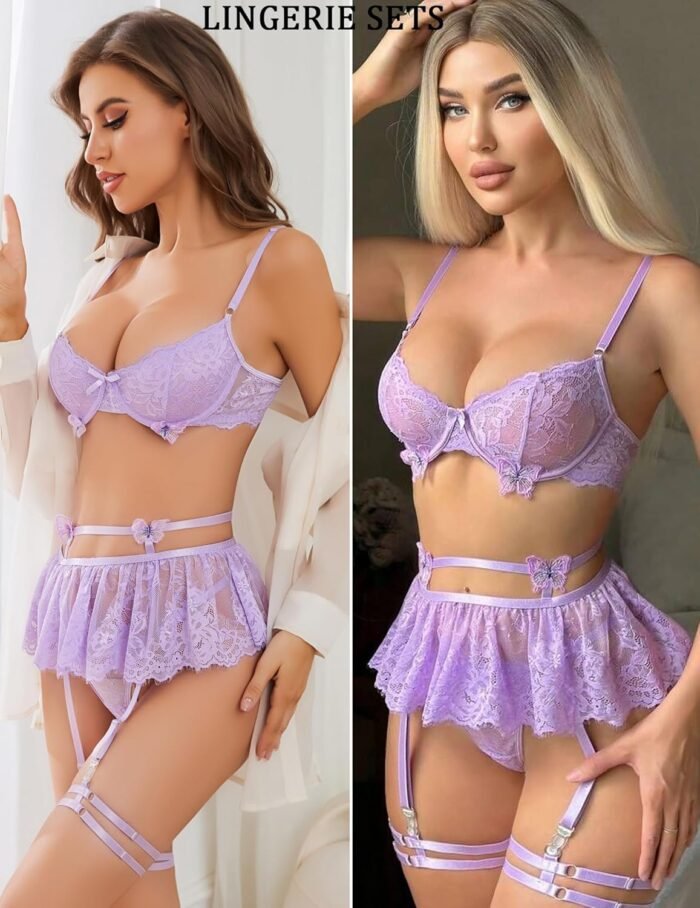Lace Lingerie Set for Women Garter Bra and Panty Sets Lingerie Skirt - Image 4