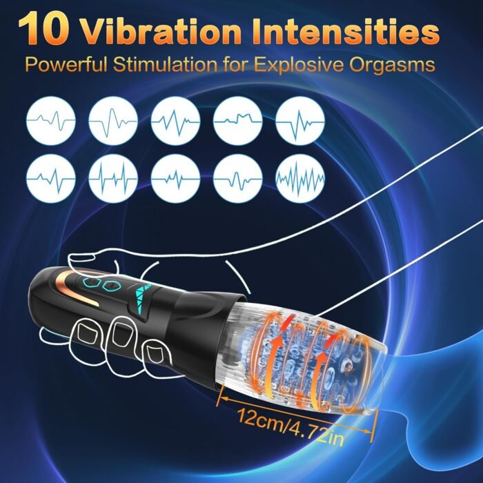 Automatic Male Masturbator Sex Toy with 10 Vibration, 8 Thrusting & Rotating Patterns, Male Sex Toys for Men, Penis Pump Male Stroker Adult Toy Penis Vibrator for Men, Adult Toys for Men - Image 2