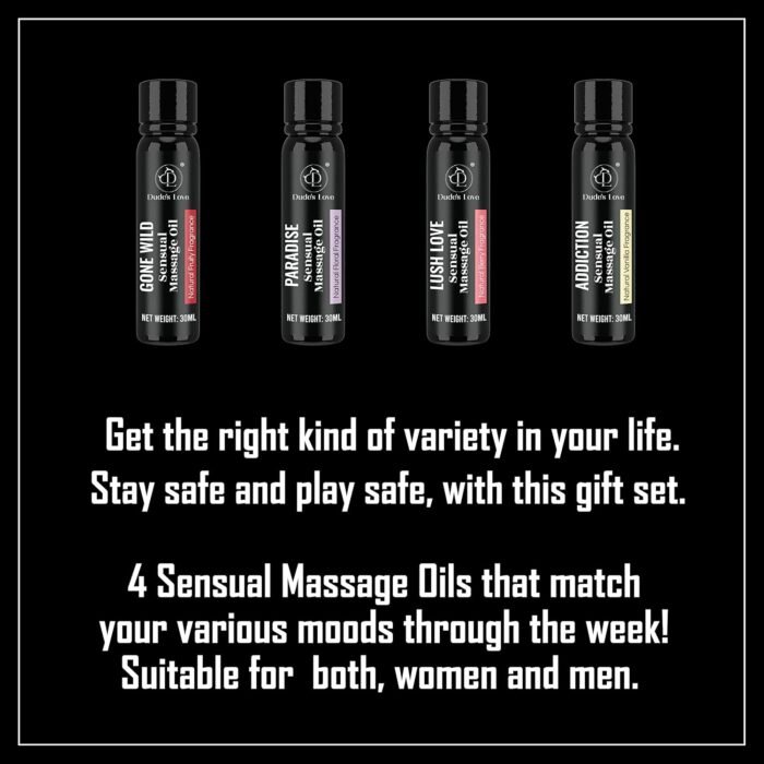 Organic-Edible Full Body Massage Oil- Pack of 4-Travel Size, Gift Box Set, No Stain & Non-Sticky, Fractionated Coconut Oil,1.01 Fl Oz Each-4.05 Fl Oz/4pc - Image 3
