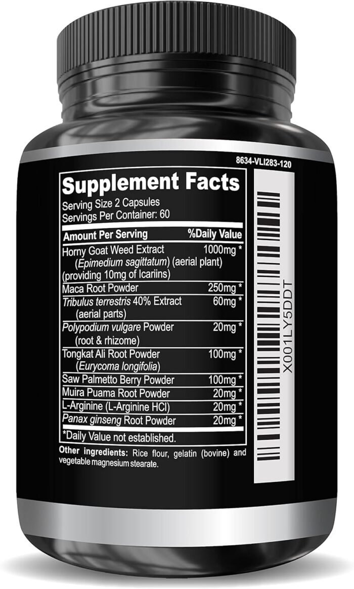 Super Strength 1590mg Horny Goat Weed 120 Capsules With Maca Arginine & Ginseng - Naturally Boost your Health, Workout Performance, Endurance & Energy, Joint Health For Men & Women (120C) - Image 11