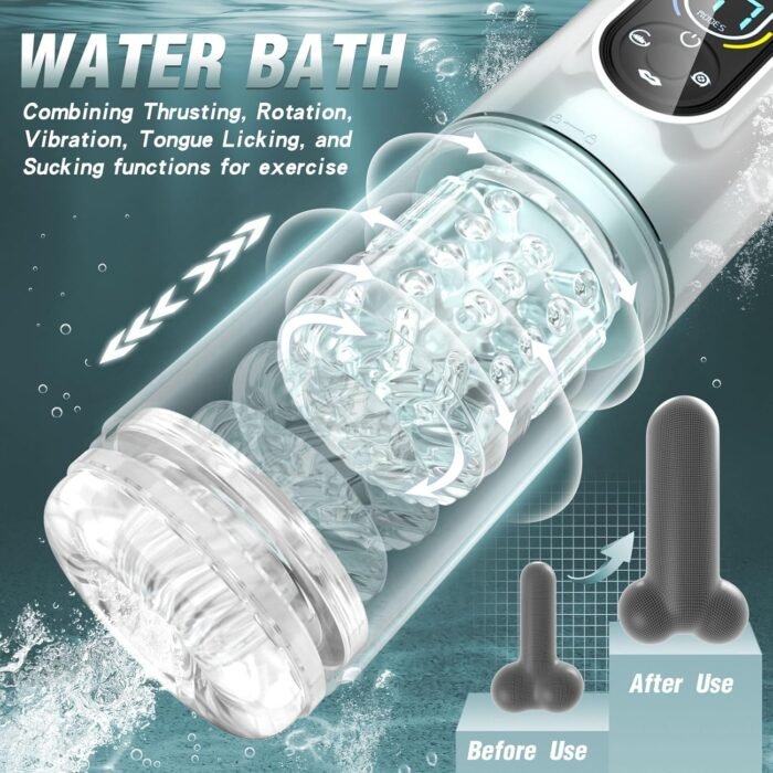 Automatic Male Masturbator Male Sex Toys, Sex Toys for Men Penis Pump with 7 Sucking & Vibrating & Thrusting & Rotating & Licking, Mens Sex Toy Adult Toys Blowjob Sex Machine Pocket Pussy Male Stroker - Image 5