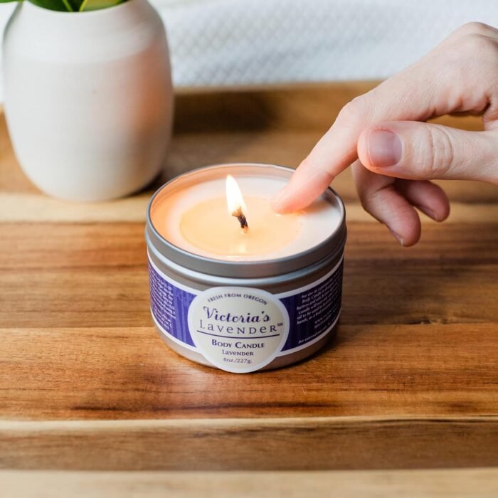 Lavender Massage Oil Candle Wax — Aromatherapy Candle That Turns Into Massage Oil, Candle Massage Wax for Relaxation, Travel Size Massage Oil Body Candle by Victoria's Lavender - (8 Oz) - Image 6