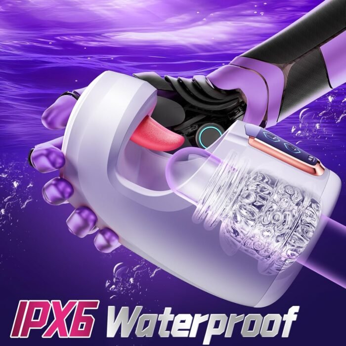 Male Masturbator Sex Toys for Men - Male Sex Toys with 10 Thrusting & 10 Real Tongue Licking Modes Blowjob Sex Machine Stroker for Training Stimulation Increase Endurance, Sex Toys for Men Pleasure - Image 4